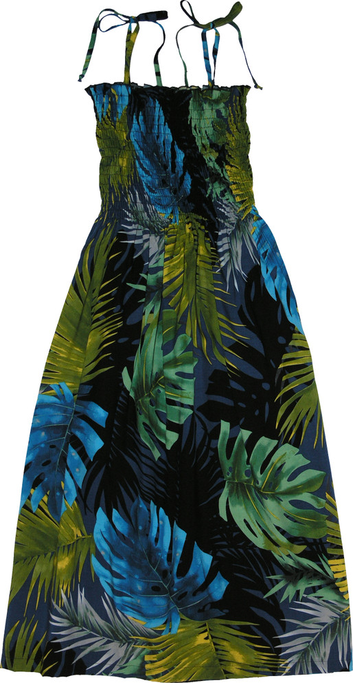 Monstera Fern Women's Hawaiian Smocked Dress