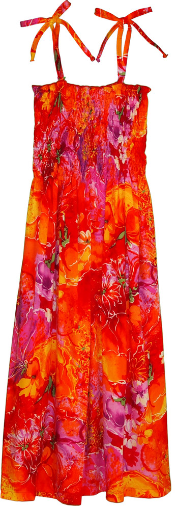 Beauteous Flower Poetry Women's Hawaiian Smocked Dress