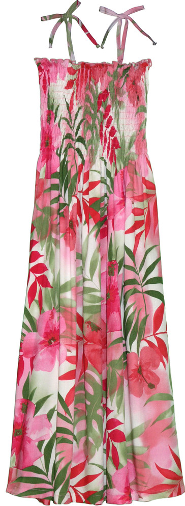 Watercolor Tropics Women's Hawaiian Smocked Dress