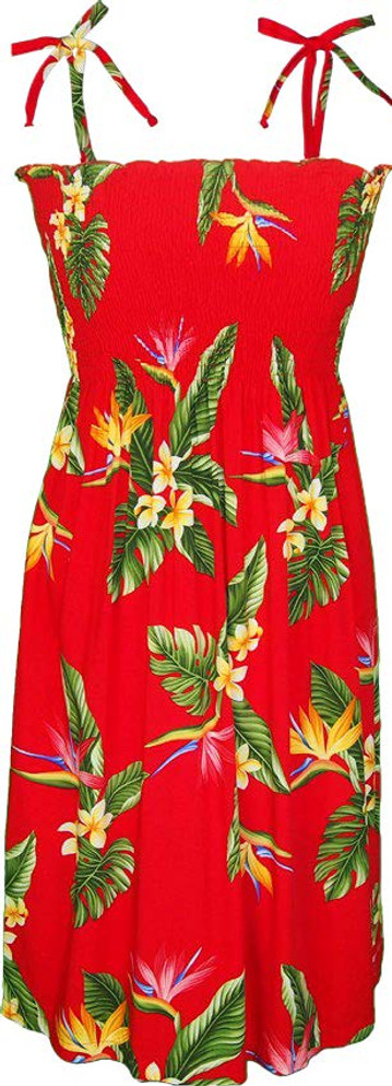 Bird of Paradise Display Women's Hawaiian Smocked Dress