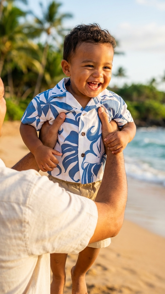 Delicate Tropical Hawaiian Aloha Boys Cabana Set