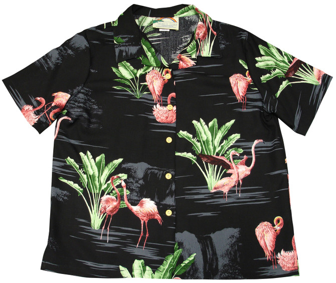 Pink Flamingo 19 Women's Hawaiian Camp Shirt