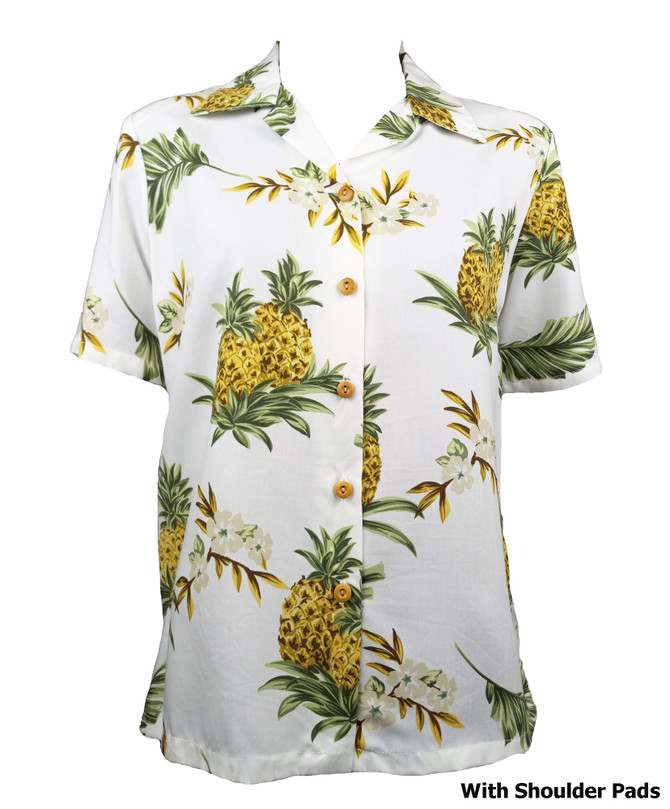 Pineapples Women's Hawaiian Camp Shirt