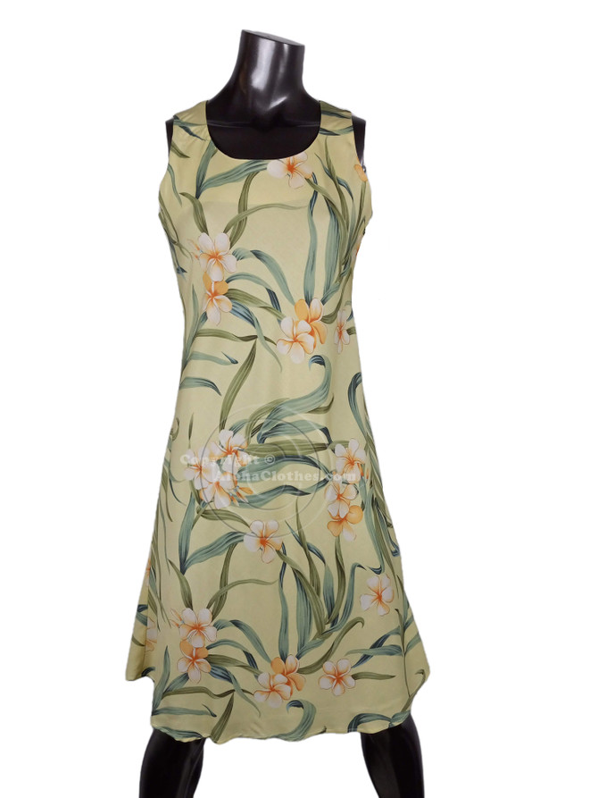 Melia Plumeria Women's Short Tank Flared Hawaiian Dress