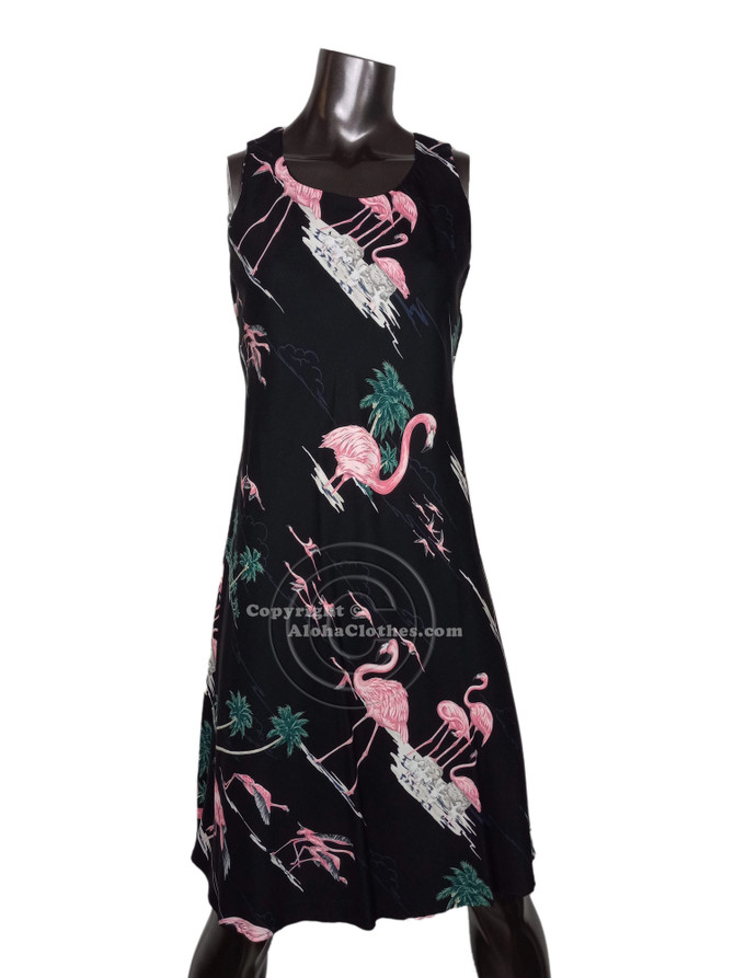 Flamingo Lagoon Women's Short Tank Flared Hawaiian Dress