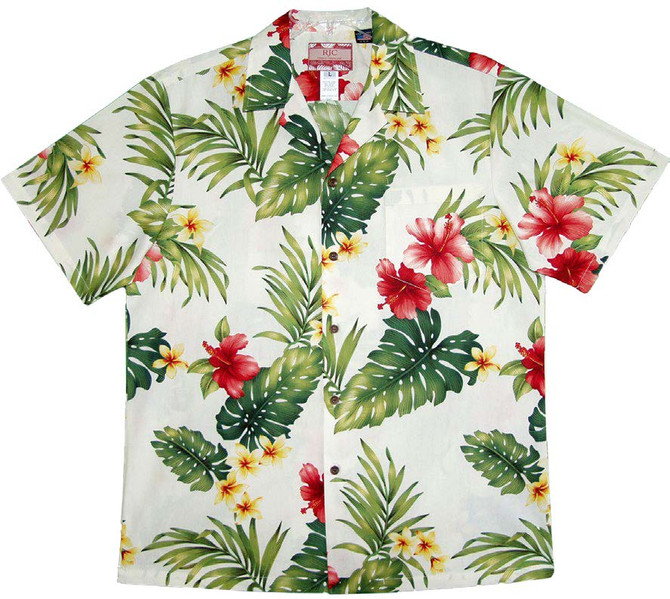 Tropical Summer Hibiscus Men's Hawaiian Shirt
