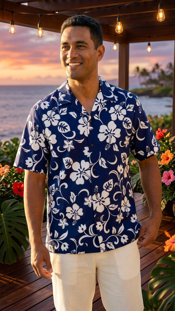 Original Classic Hibiscus Men's Hawaiian Shirt