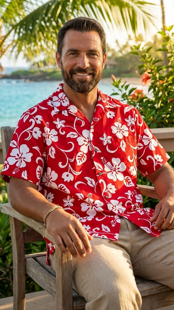 Original Classic Hibiscus Men's Hawaiian Shirt