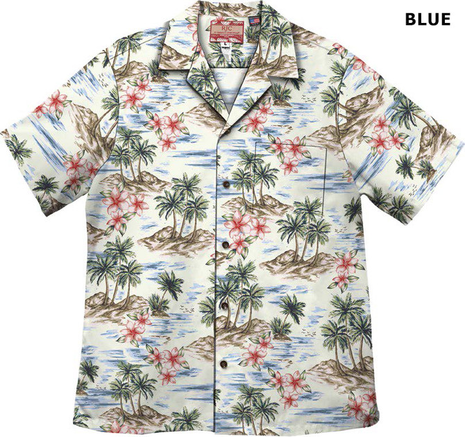 Plumeria Crayon Island Men's Hawaiian Shirt