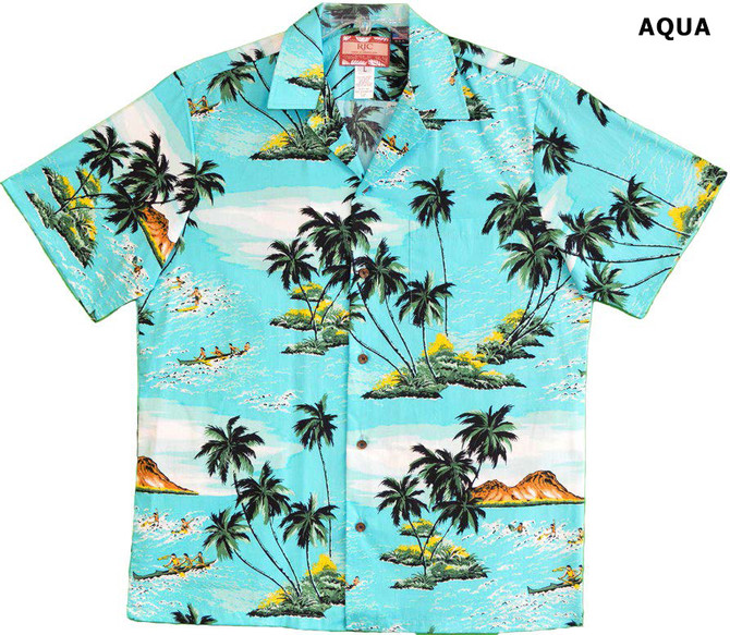 Surfing and Canoeing Men's Hawaiian Shirt