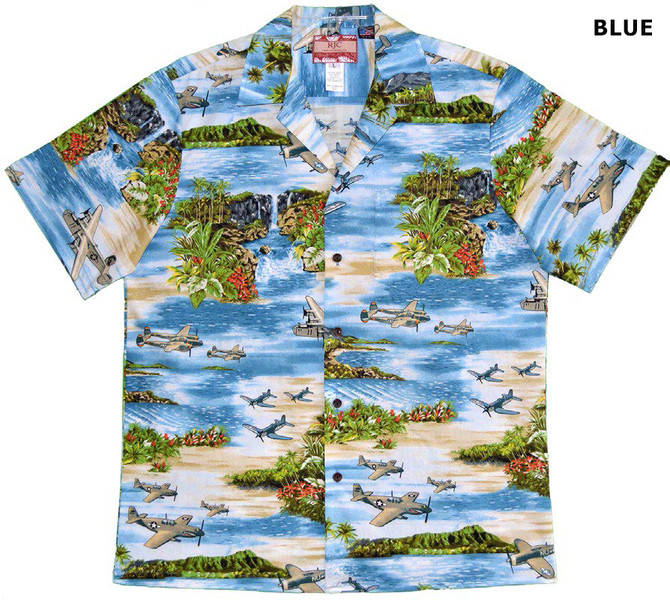 Hawaiian Island Airplane Men's Hawaiian Shirt