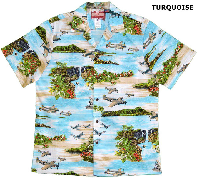 Hawaiian Island Airplane Men's Hawaiian Shirt