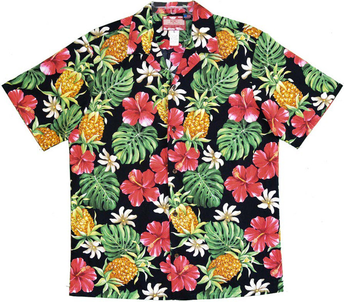 Hibiscus Tiare Pineapple Men's Hawaiian Shirt