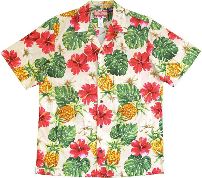 Hibiscus Tiare Pineapple Men's Hawaiian Shirt