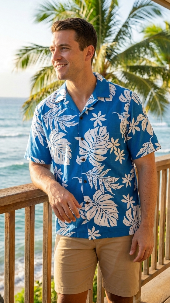 Tiare Monstera Leaf Men's Hawaiian Shirt