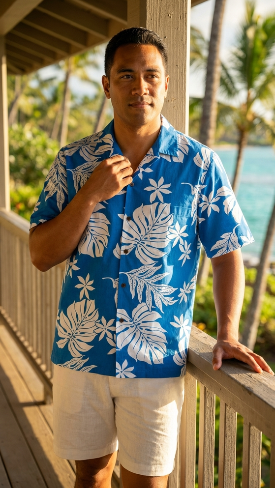 Tiare Monstera Leaf Men's Hawaiian Shirt