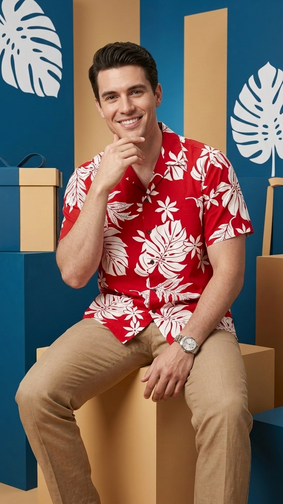 Tiare Monstera Leaf Men's Hawaiian Shirt