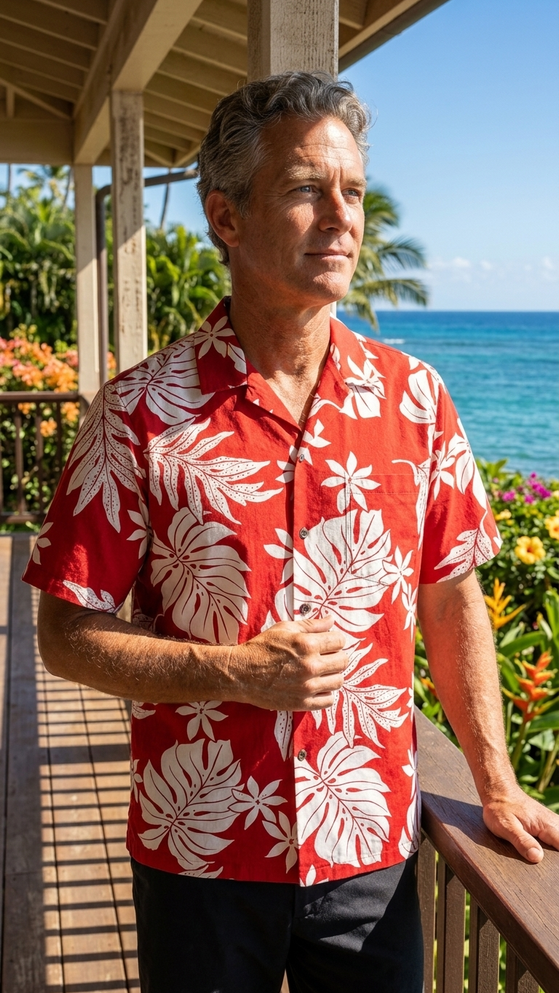 Tiare Monstera Leaf Men's Hawaiian Shirt