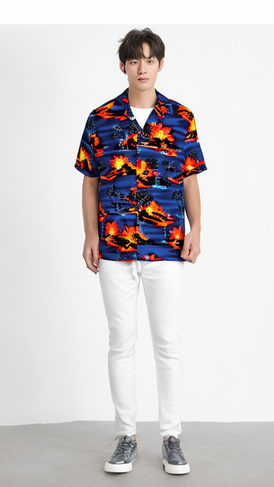 Kilauea Big Island Volcano Men's Hawaiian Shirt