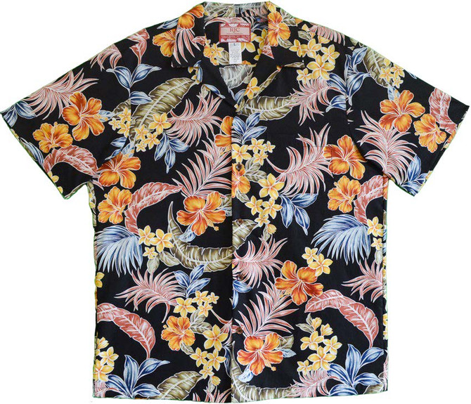 Hibiscus Plumeria Garden Men's Hawaiian Shirt