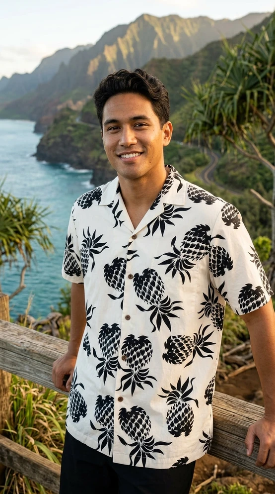 Love Pineapples Men's Hawaiian Shirt