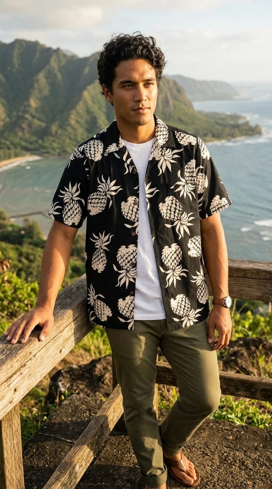 Love Pineapples Men's Hawaiian Shirt