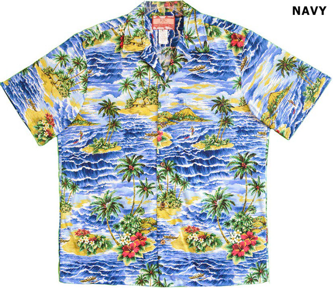 Surfing Coconut Island Men's Hawaiian Shirt