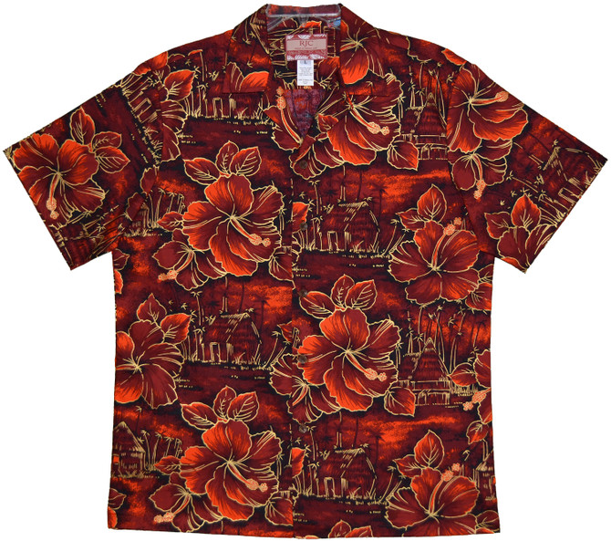 Golden Hibiscus Men's Hawaiian Shirt