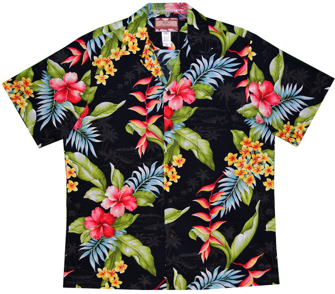 Maui Hibiscus Heliconia Men's Hawaiian Shirt