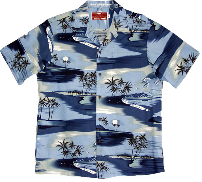 Moon Over Maui Island Men's Hawaiian Shirt