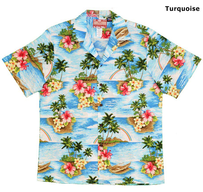 Hibiscus Rainbow Island Men's Hawaiian Shirt