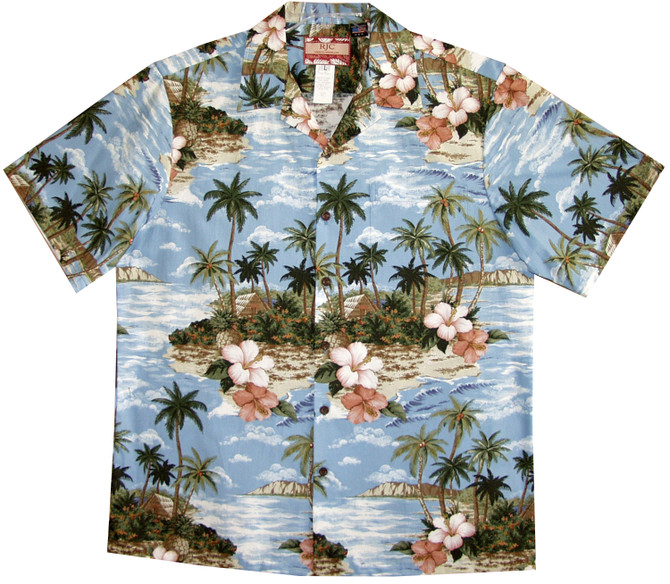 Lost Hibiscus Island Men's Hawaiian Shirt