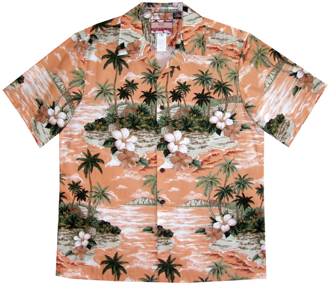 Lost Hibiscus Island Men's Hawaiian Shirt