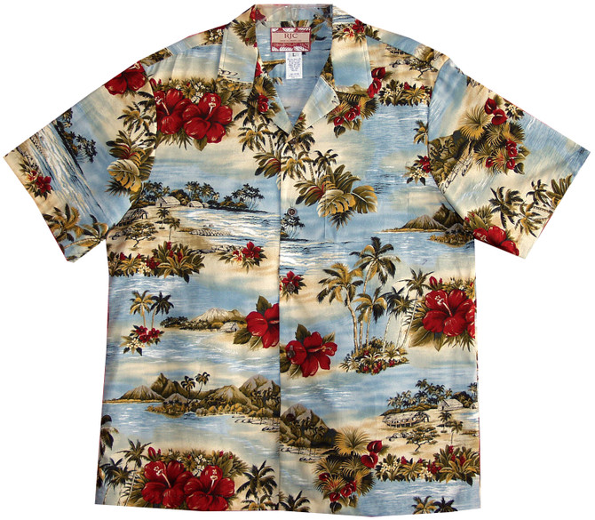Red Hibiscus Escape Men's Hawaiian Shirt