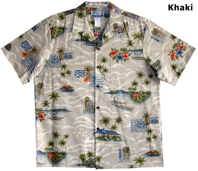 Hawaiian Tiki Island Men's Hawaiian Shirt