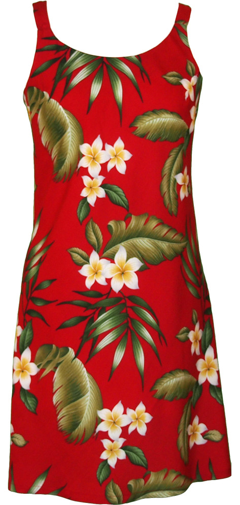 Fragrant Frangipani Women's Bias Cut Slimming Hawaiian Dress