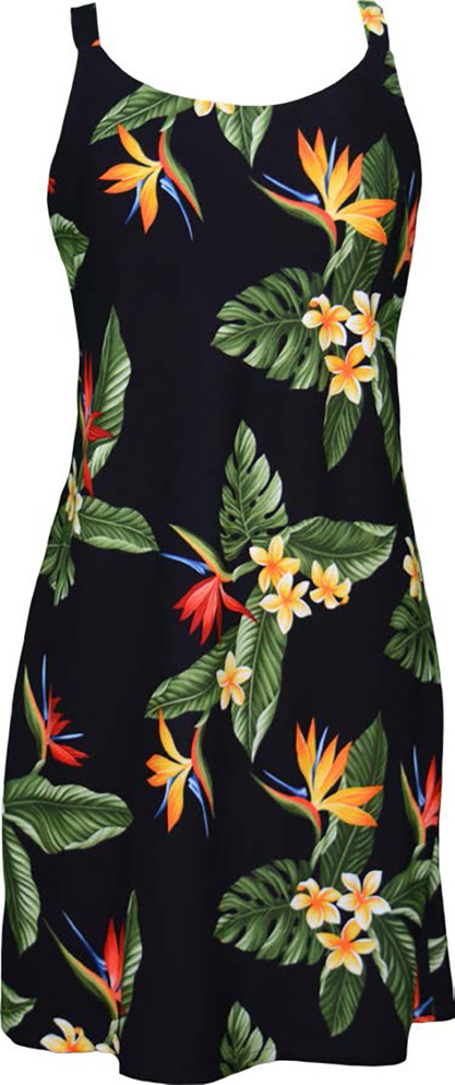 Bird of Paradise Display Women's Bias Cut Slimming Hawaiian Dress