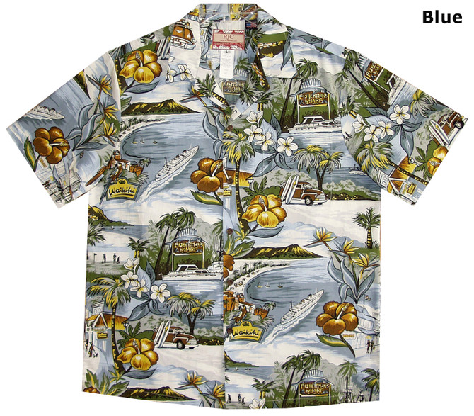 Waikiki Hawaii Cruise Ship Men's Hawaiian Shirt