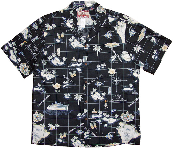 Hawaiian Islands Destinations Men's Hawaiian Shirt