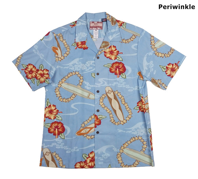 Surfboard Plumeria Lei Men's Hawaiian Shirt