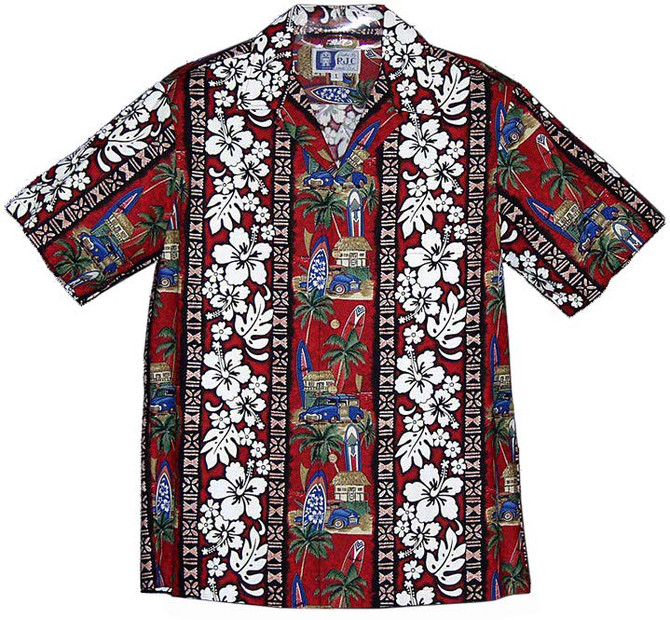 Surfboard Woodie Men's Hawaiian Shirt