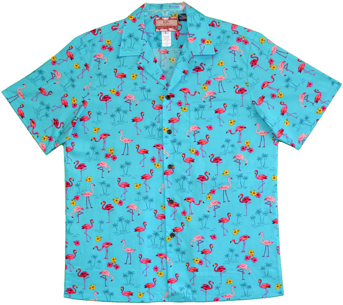 Mini Pink Flamingos Men's Hawaiian Shirt
