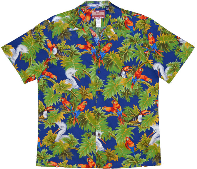 Island Parrots and Toucans Men's Hawaiian Shirt