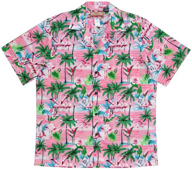 Pink Flamingo Orchid Men's Hawaiian Shirt