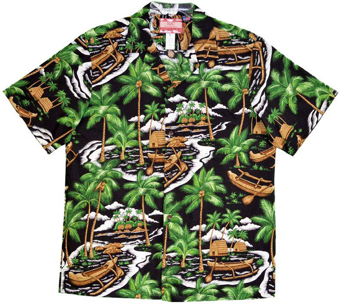 Outrigger Coconut Tree Men's Hawaiian Shirt