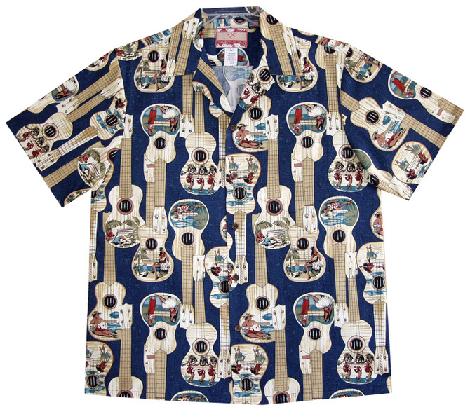 Ukulele Hula Traditional Men's Hawaiian Shirt