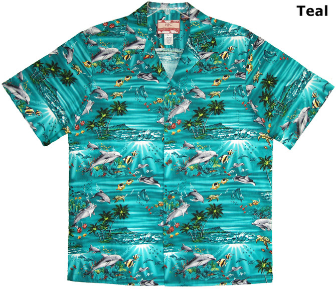 Dolphins Angel Fish Men's Hawaiian Shirt