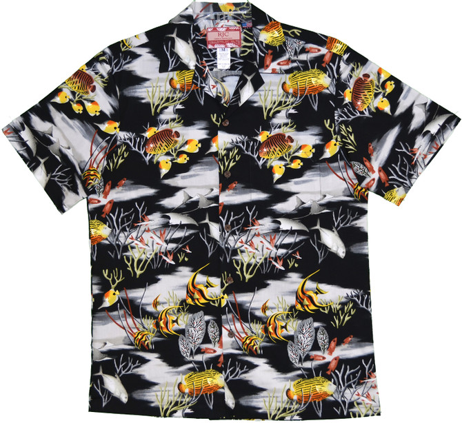 Angel Fish Manta Ray Reef Men's Hawaiian Shirt