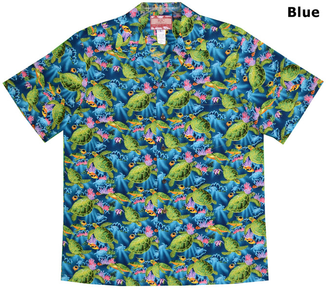 Green Honu Turtles Men's Hawaiian Shirt