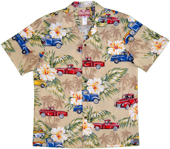 Pick Up Truck Hibiscus Men's Hawaiian Shirt